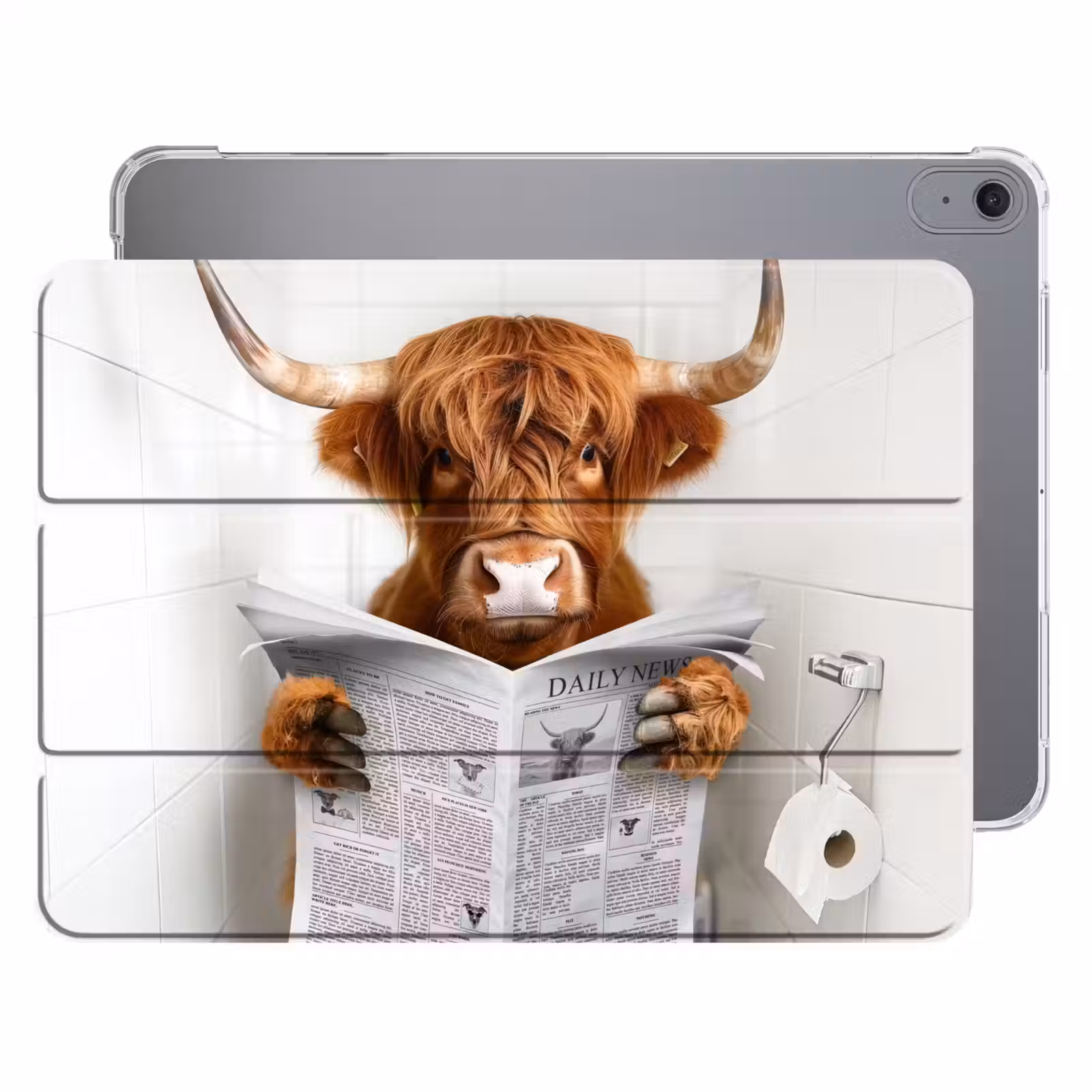 iPad hoes - Schotse Hooglander - Dier - Krant - Toilet — 1