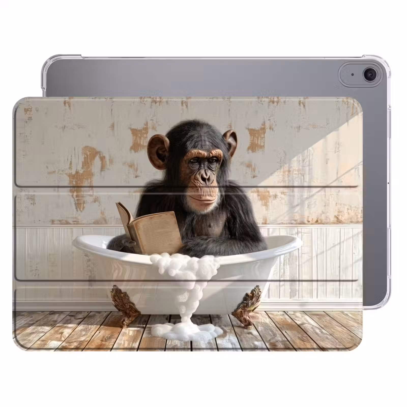 iPad hoes - Vintage - Aap - Badkuip - Schuim - Dier — 1