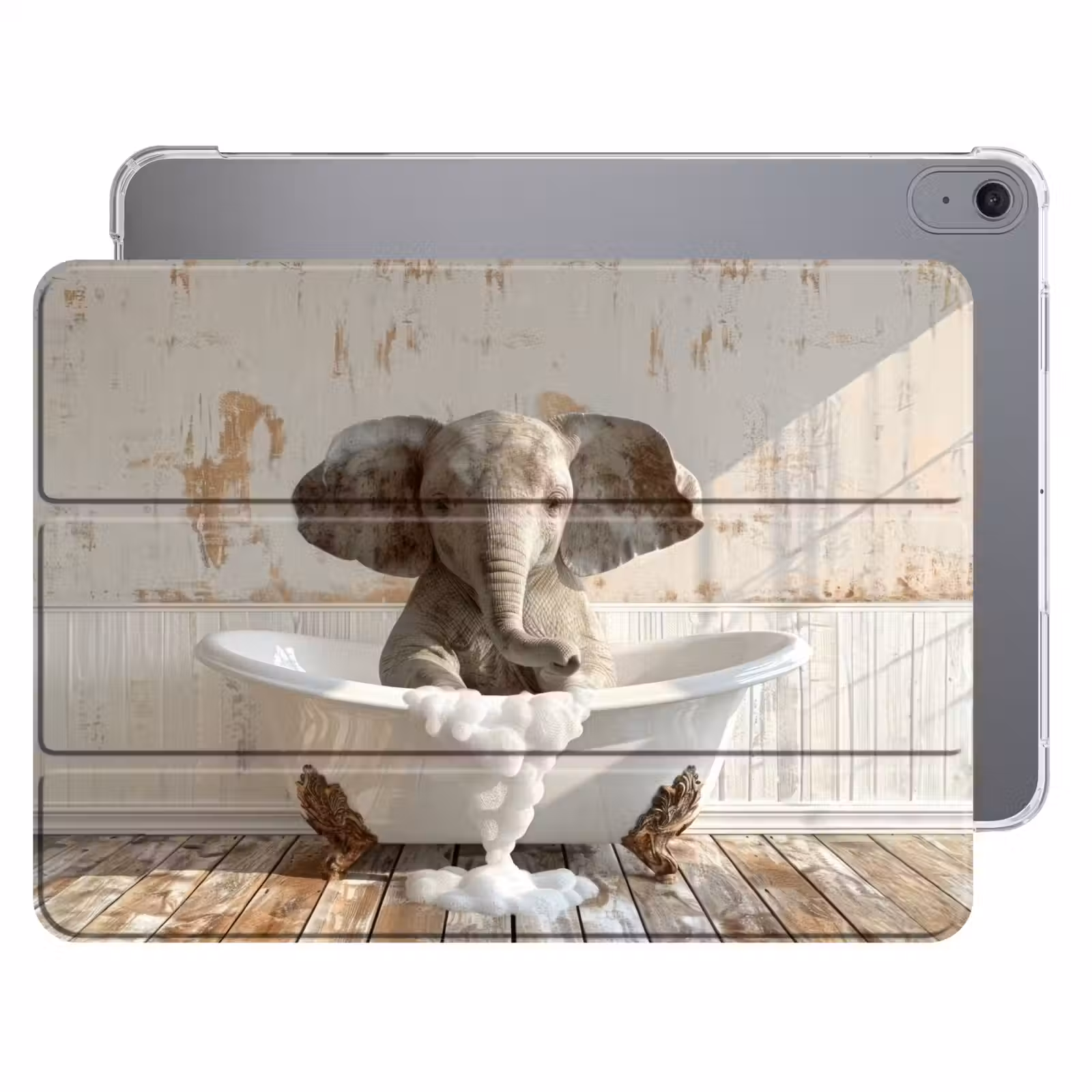 iPad hoes - Vintage - Olifant - Badkuip - Schuim - Wilde dieren — 1