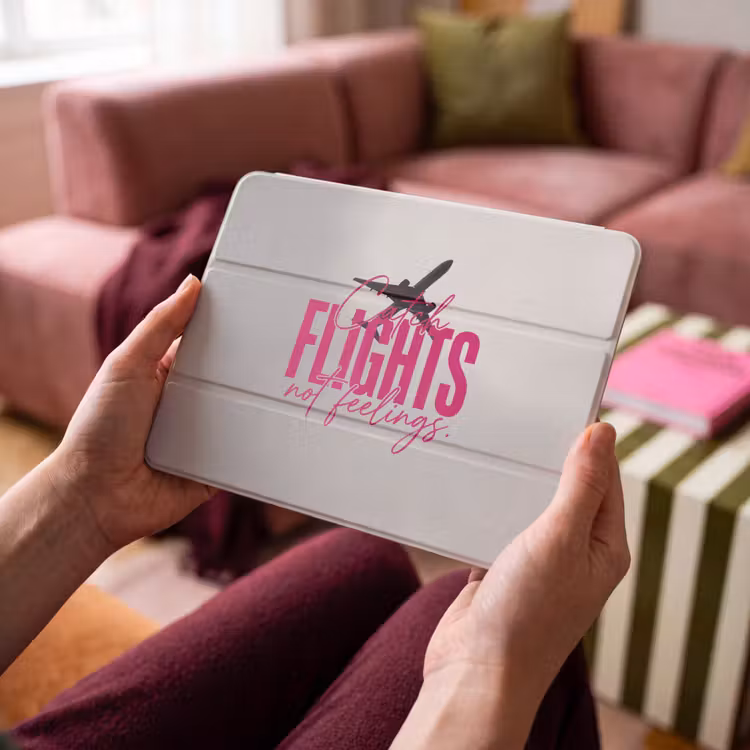 iPad hoes - Catch flights not feelings - Vliegtuig - Roze — 4