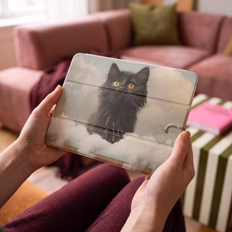 iPad hoes - Kat - Bad - Zwart - Dieren - Schuim — 4
