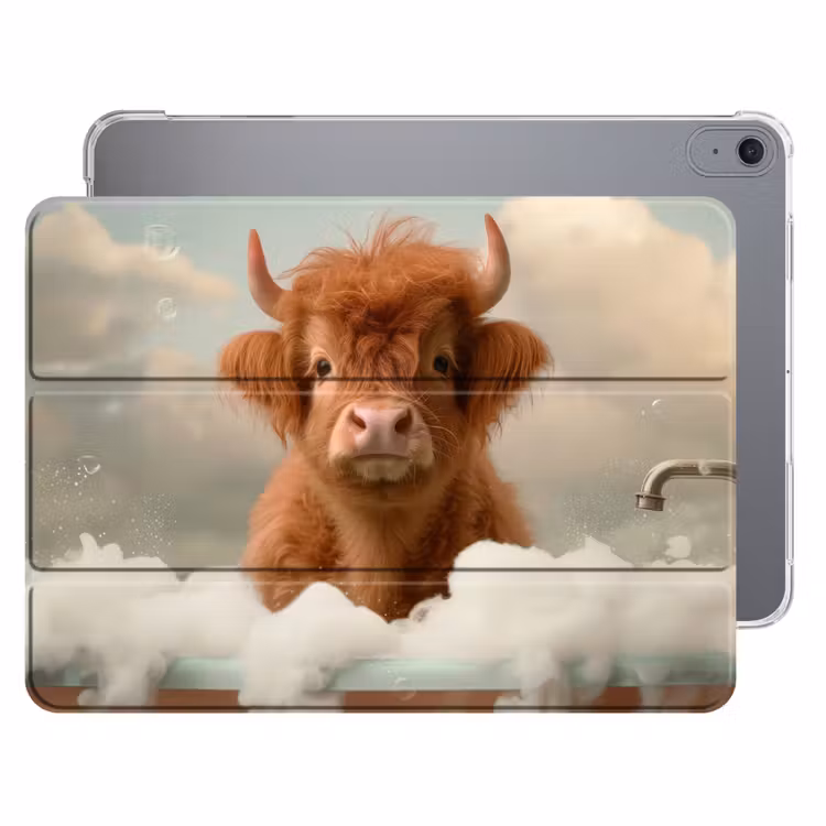 iPad hoes - Schotse hooglander - Bad - Schuim - Koe — 1