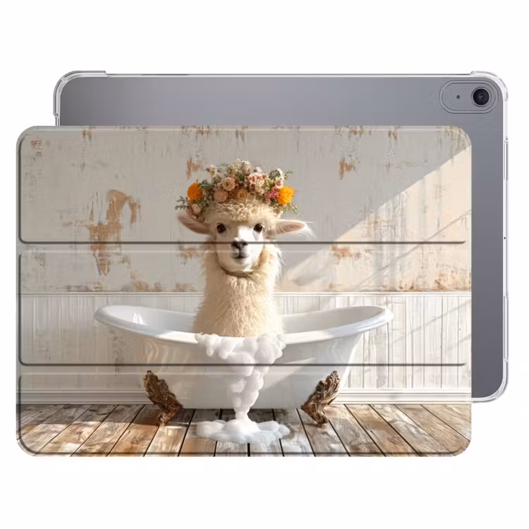 iPad hoes - Vintage - Alpaca - Badkuip - Bloemen - Dieren — 1