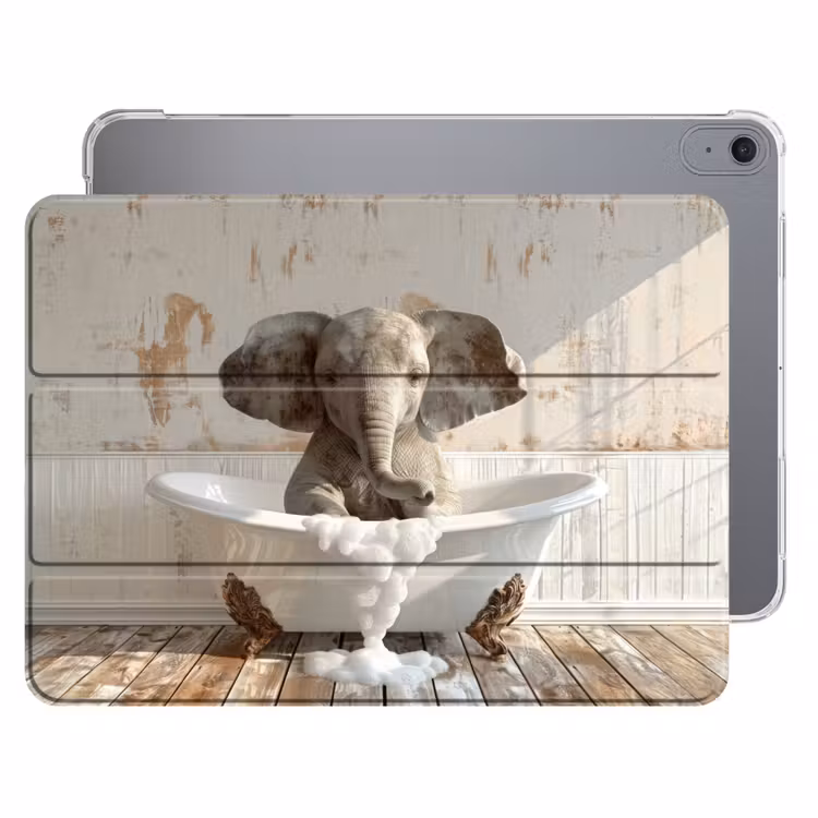 iPad hoes - Vintage - Olifant - Badkuip - Schuim - Wilde dieren — 1