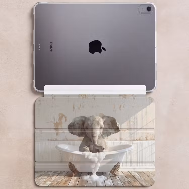 iPad hoes - Vintage - Olifant - Badkuip - Schuim - Wilde dieren — 6