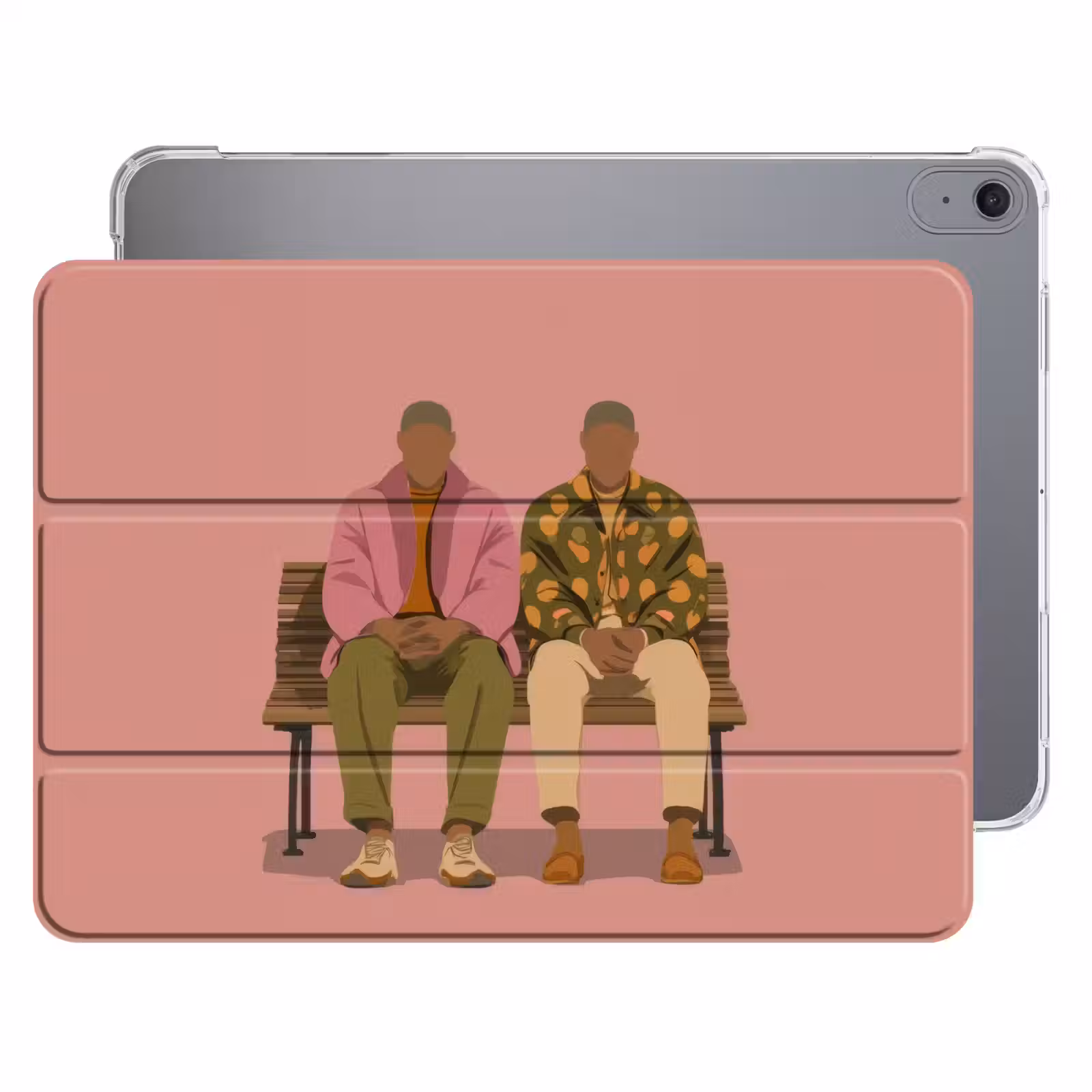 iPad hoes - Illustratie - Bankje - Personen - Minimalistisch — 1