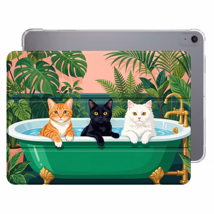 iPad hoes - Badkamer - Kattenparade - Kleurrijk — 1