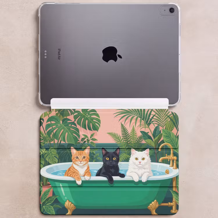 iPad hoes - Badkamer - Kattenparade - Kleurrijk — 6