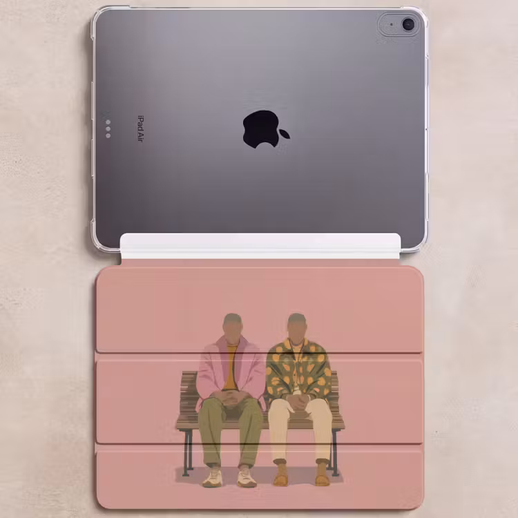 iPad hoes - Illustratie - Bankje - Personen - Minimalistisch — 6