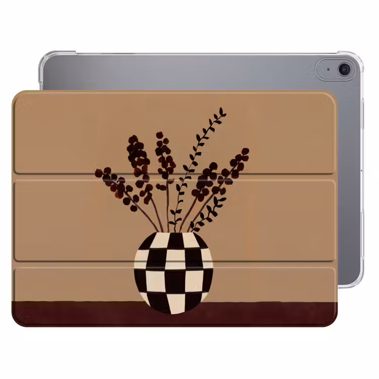 iPad hoes - Minimalistisch - Vaas - Bloemen - Bruin — 1