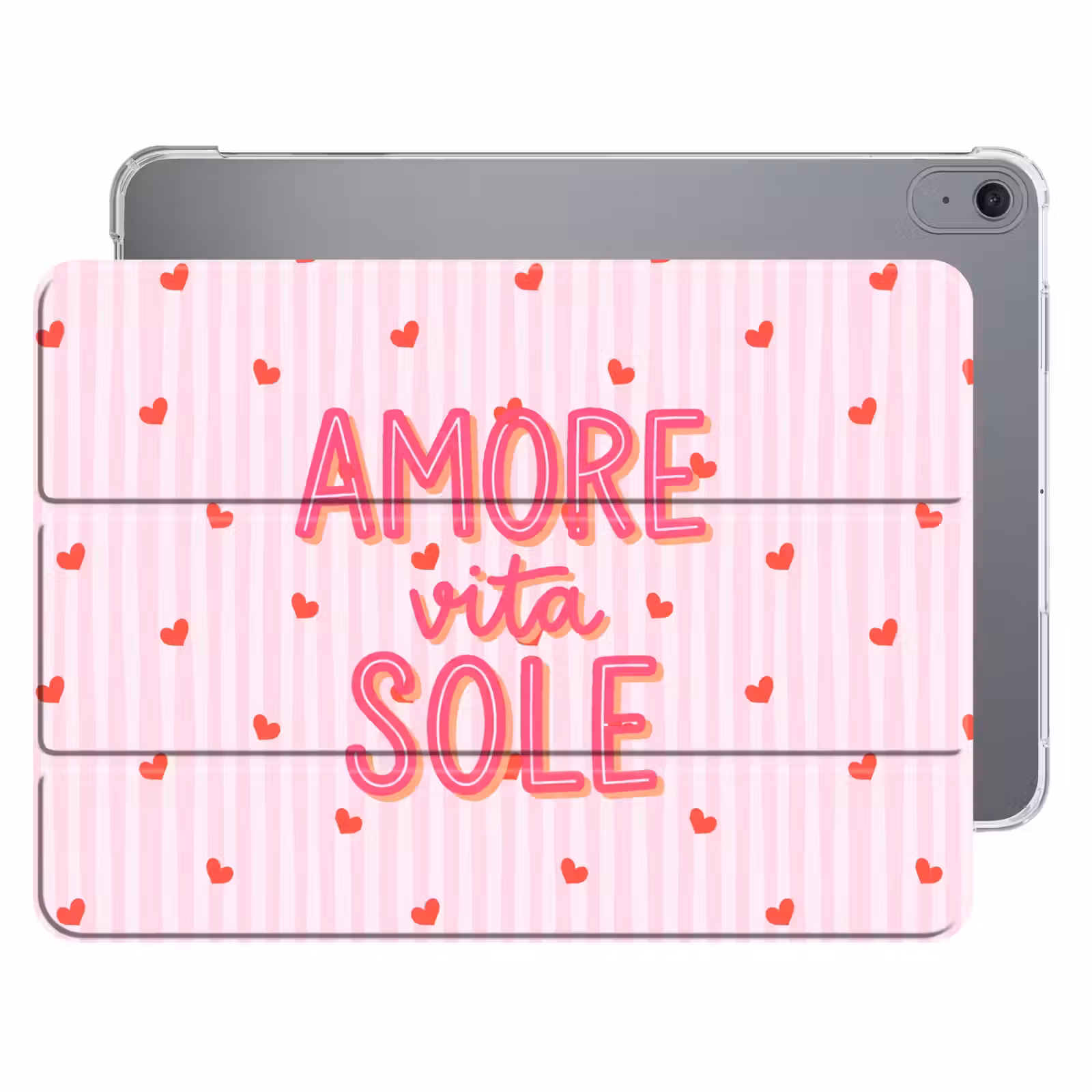 iPad hoes - Amore vita sole - Roze - Hartjes — 1
