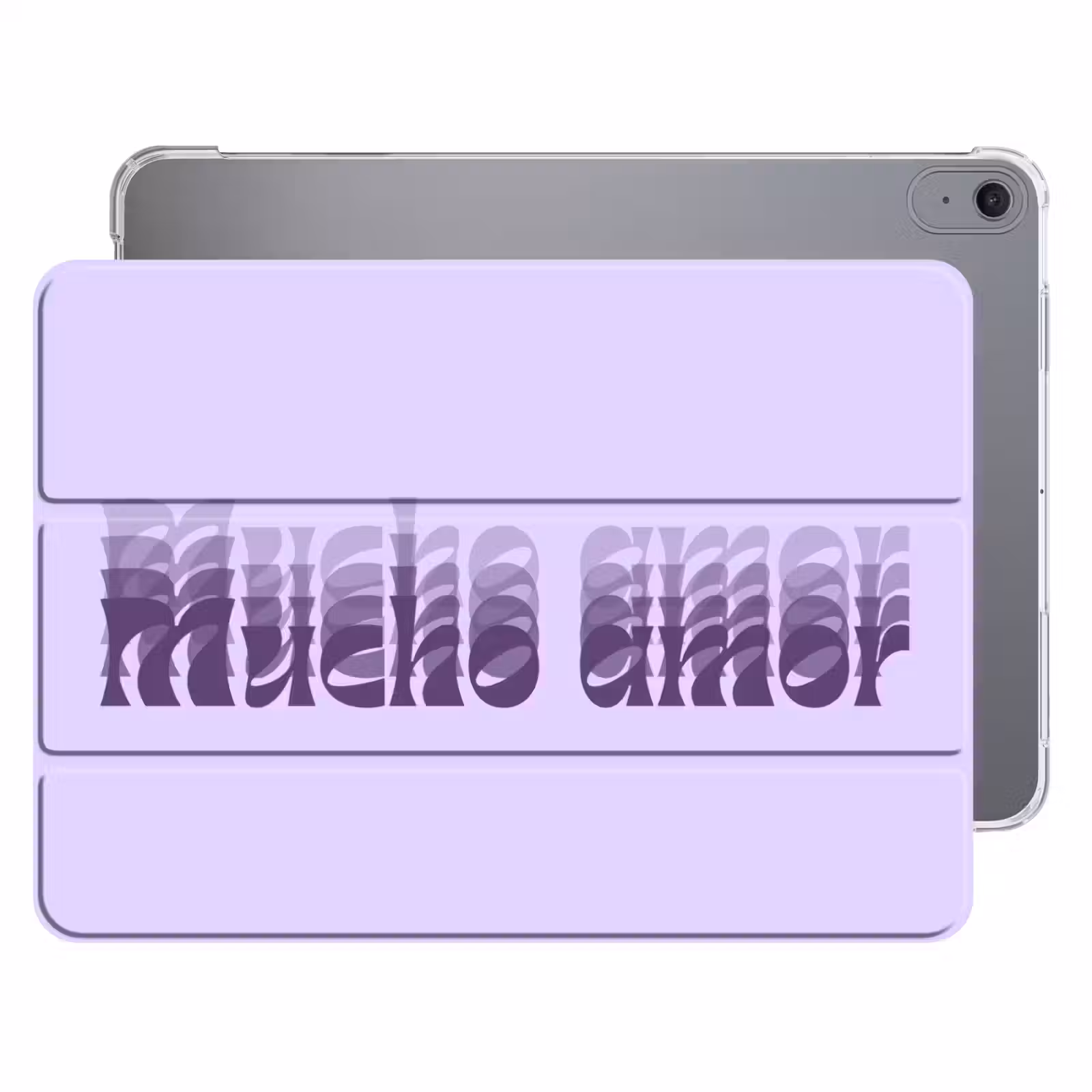 iPad hoes - Mucho amor - Paars - Gelaagde letters — 1