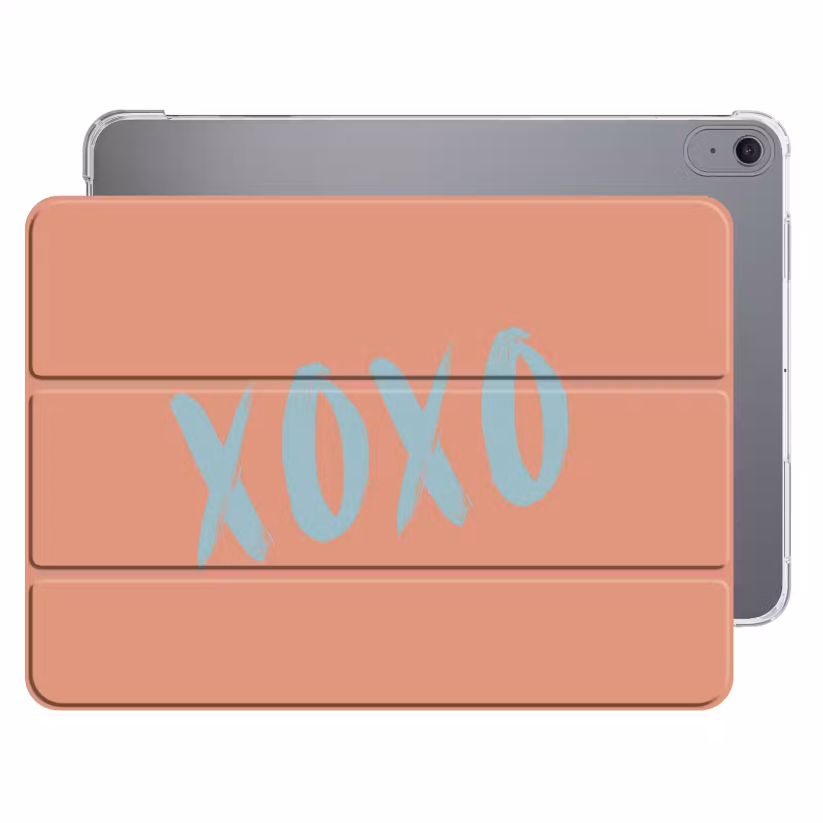iPad hoes - XOXO - Blauw - Perzikkleur — 1