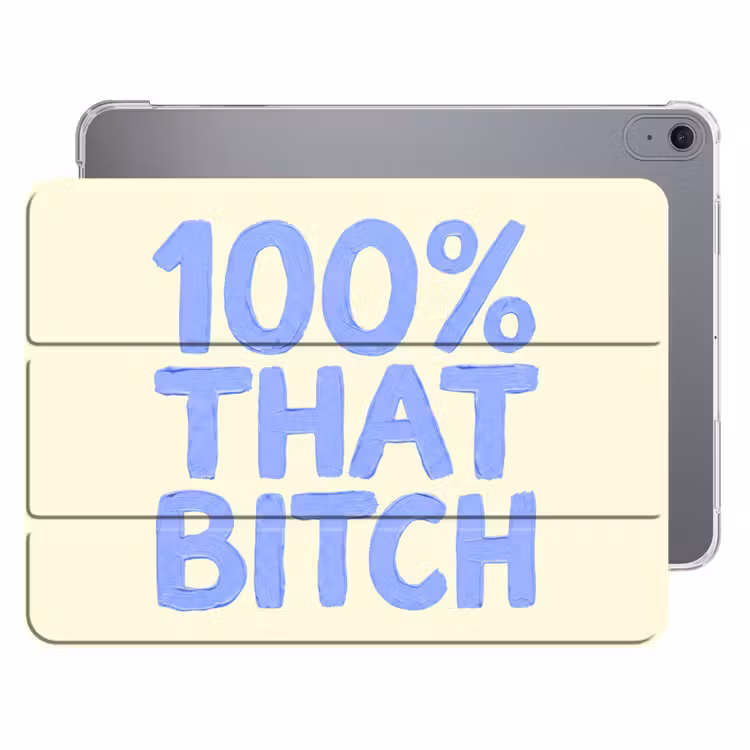 iPad hoes - 100% that bitch - Blauw - Wit — 1