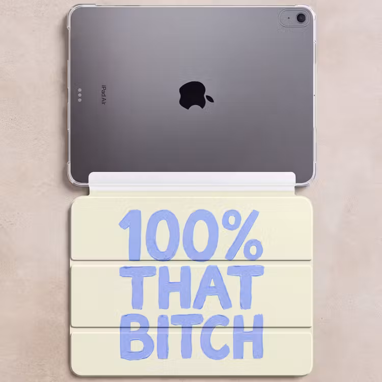 iPad hoes - 100% that bitch - Blauw - Wit — 6