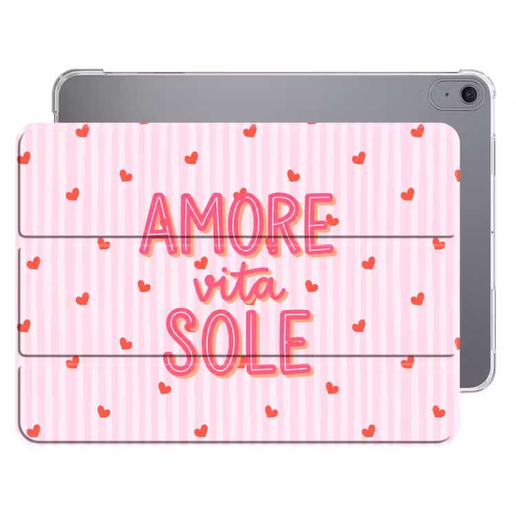 iPad hoes - Amore vita sole - Roze - Hartjes — 1