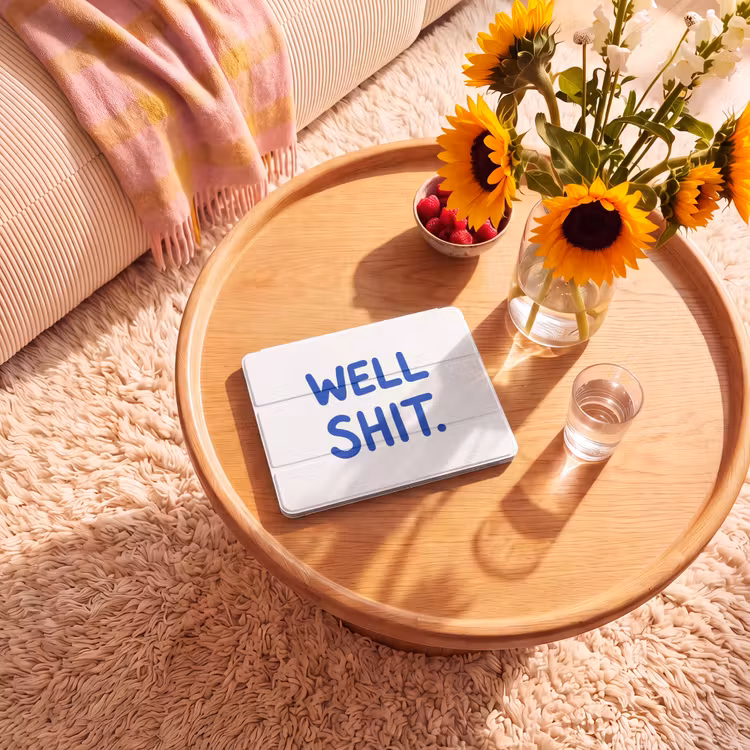 iPad hoes - Blauw - Quote - Wit — 2