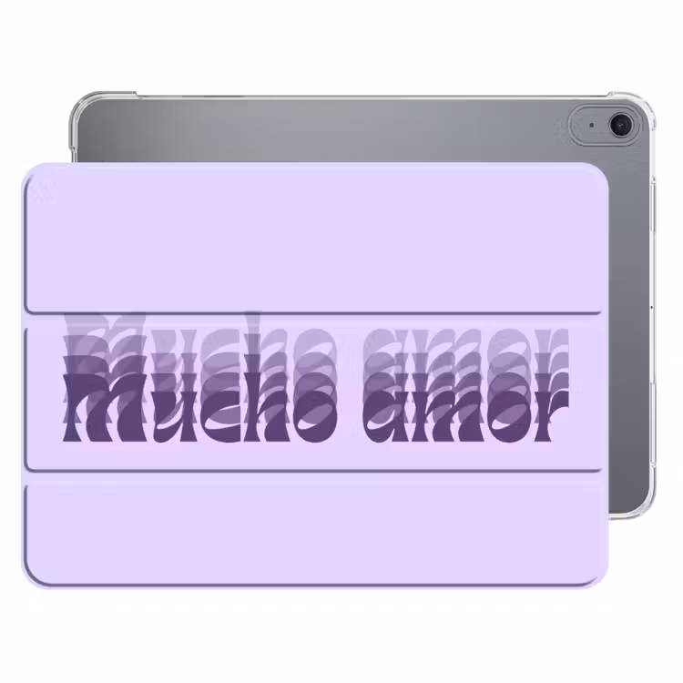iPad hoes - Mucho amor - Paars - Gelaagde letters — 1