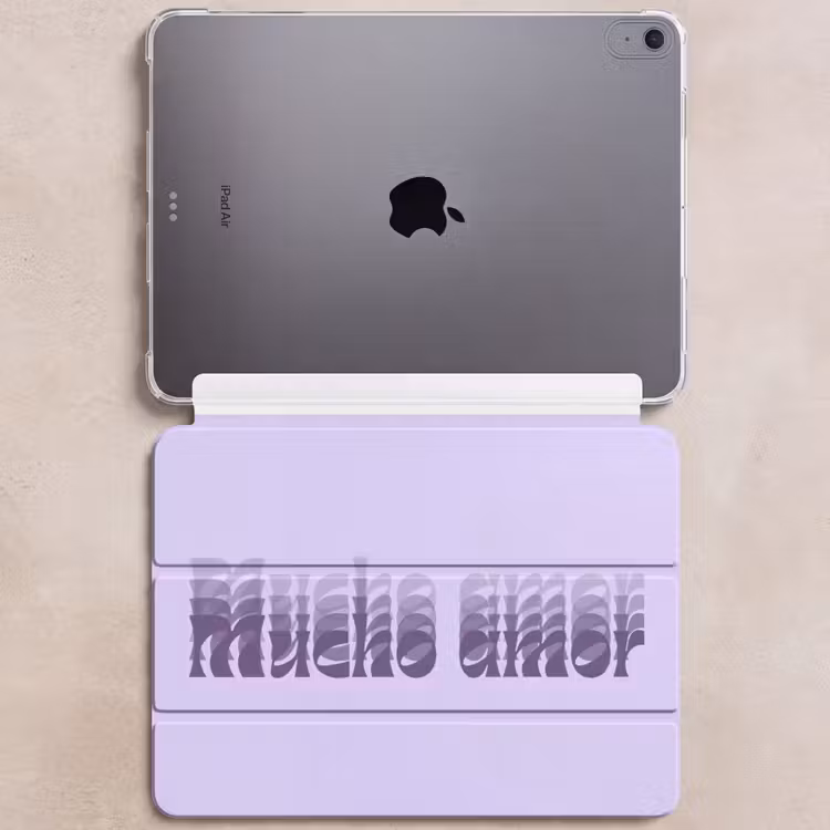 iPad hoes - Mucho amor - Paars - Gelaagde letters — 6
