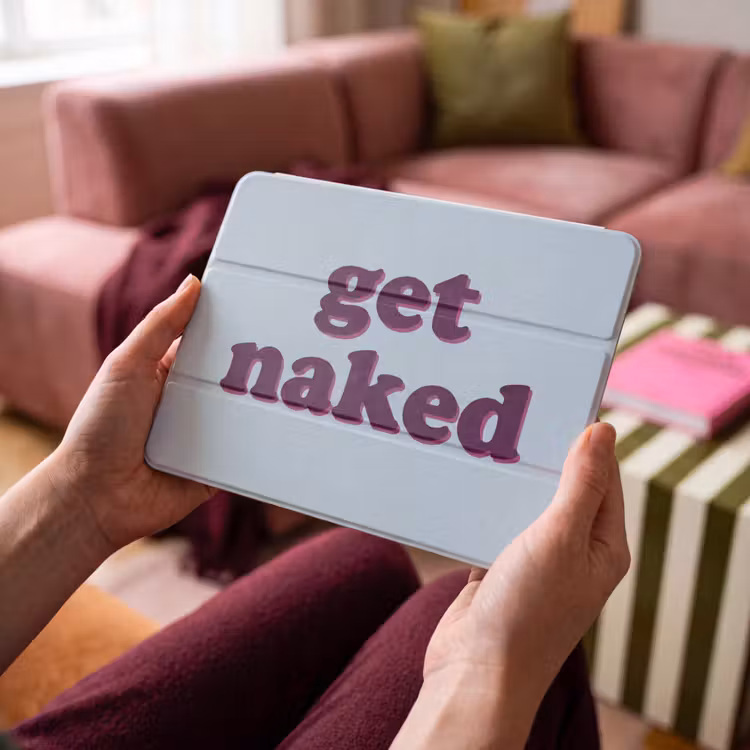 iPad hoes - Tekst - Get naked - Blauw — 4
