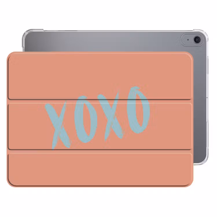 iPad hoes - XOXO - Blauw - Perzikkleur — 1