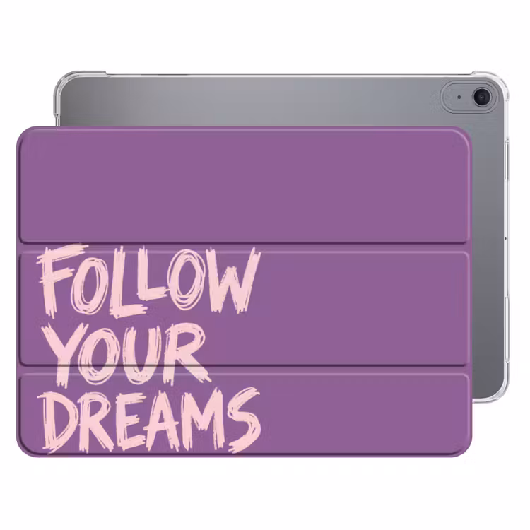 iPad hoes - Follow your dreams - Paars - Penseeltextuur — 1