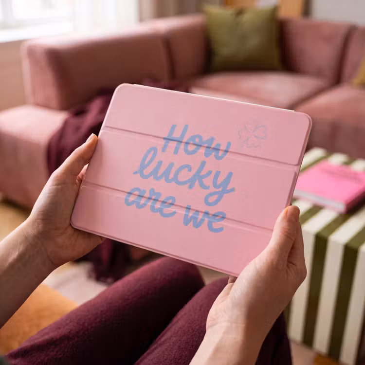 iPad hoes - How lucky are we - Klavervier - Roze - Blauw — 4