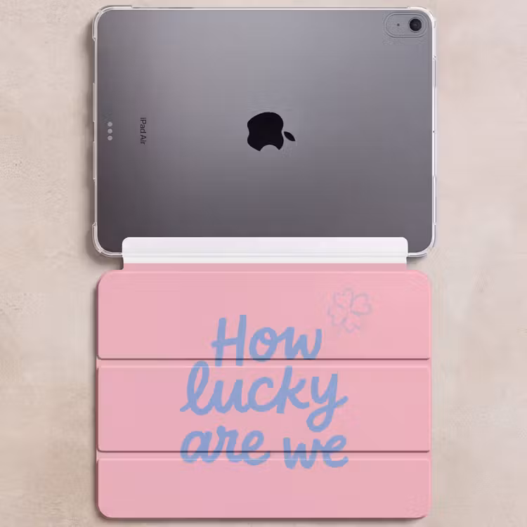 iPad hoes - How lucky are we - Klavervier - Roze - Blauw — 6