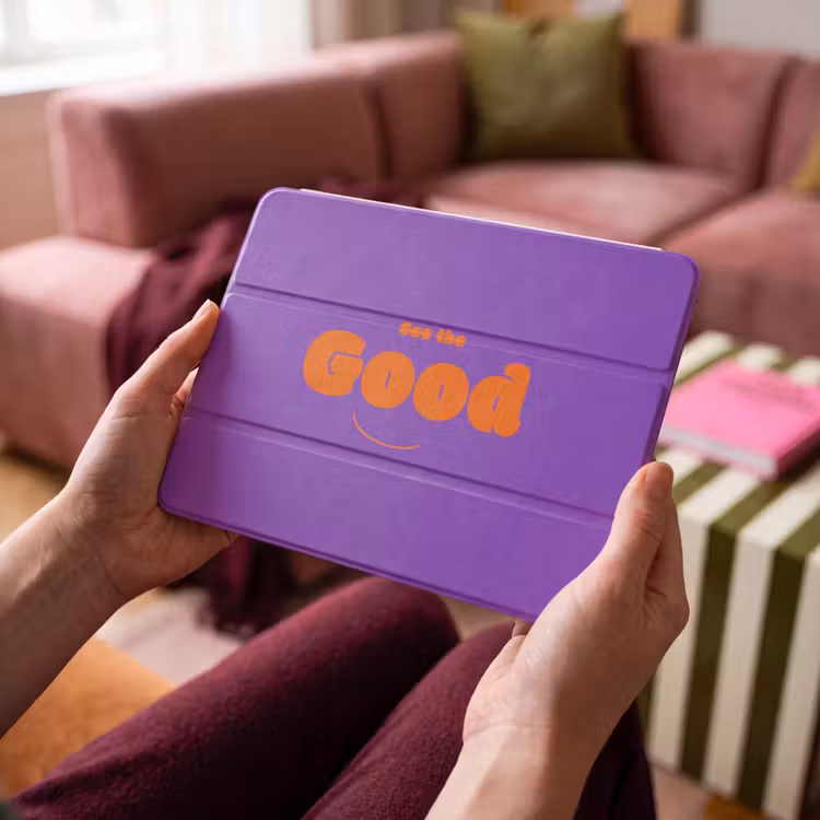 iPad hoes - See the good - Oranje - Paars - Smiley — 4