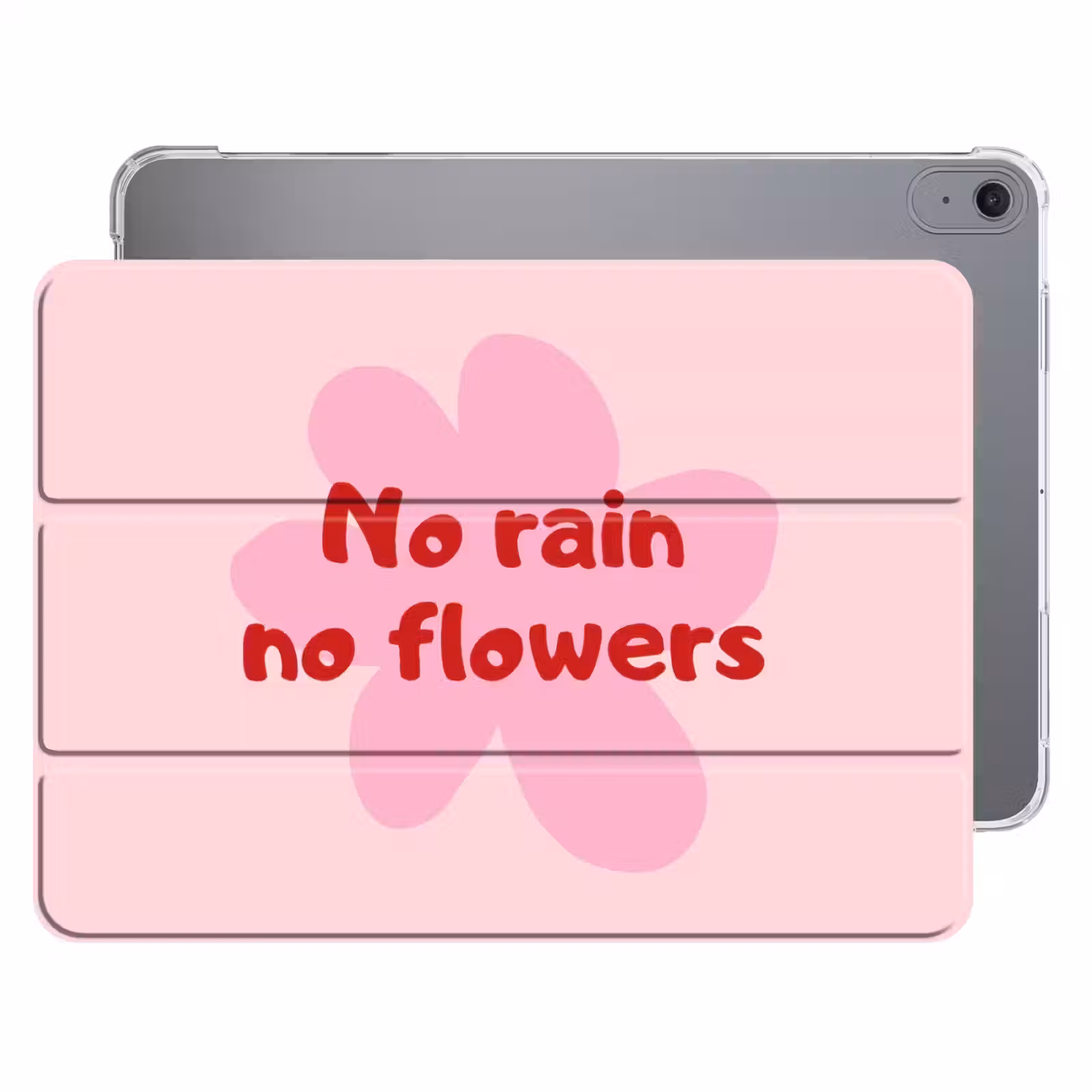 iPad hoes - No rain no flowers - Bloem - Roze — 1