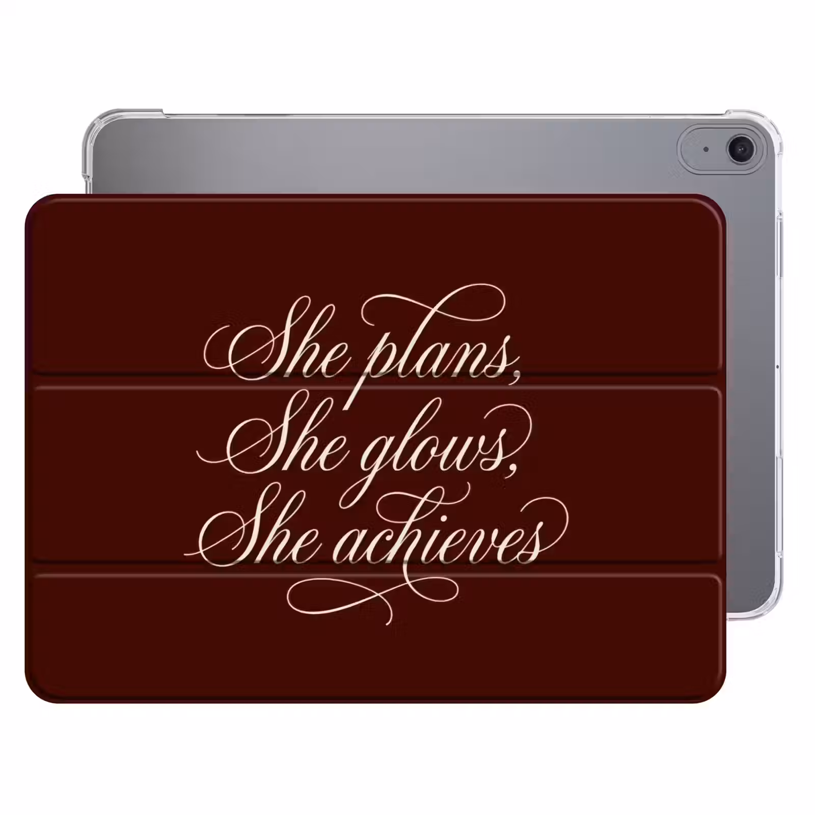 iPad hoes - She plans she glows she achieves - Rood - Cursief — 1