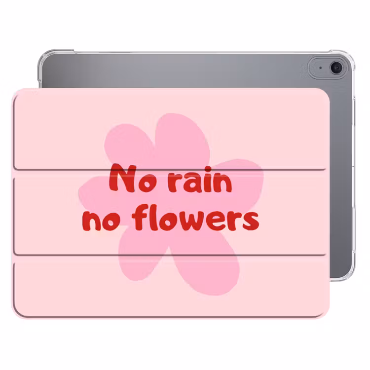 iPad hoes - No rain no flowers - Bloem - Roze — 1
