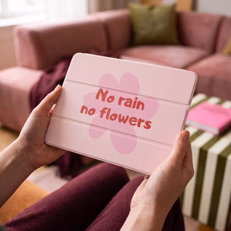 iPad hoes - No rain no flowers - Bloem - Roze — 4
