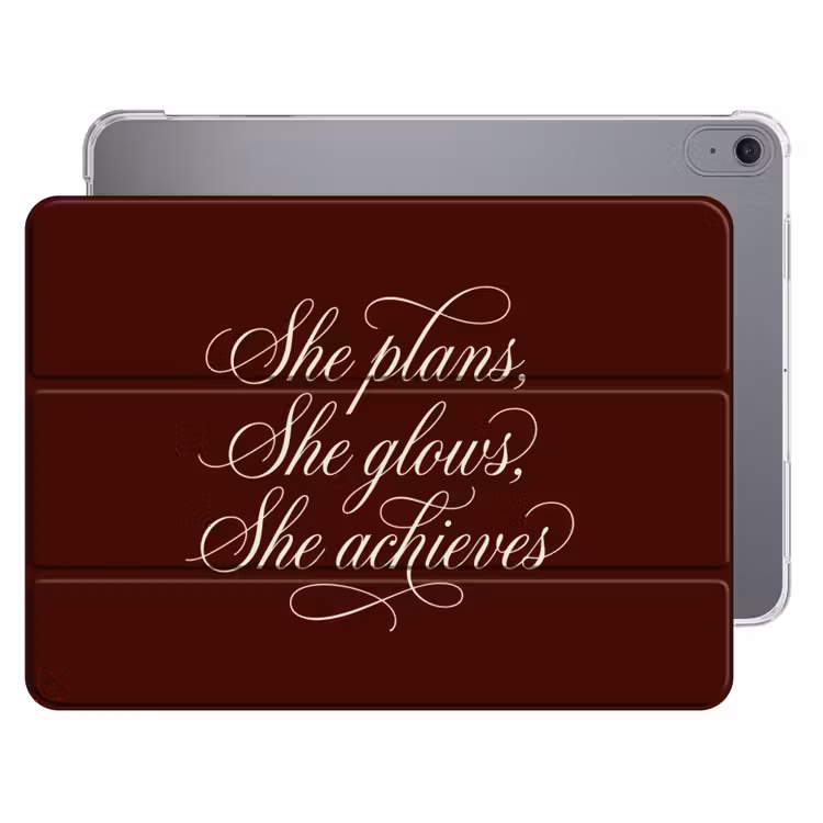 iPad hoes - She plans she glows she achieves - Rood - Cursief — 1