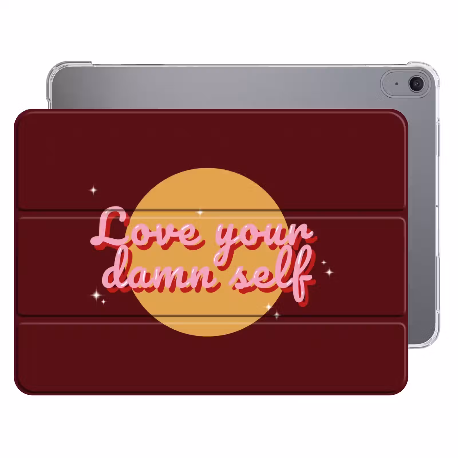 iPad hoes - love your damn self - Cirkel - Glitter - Rood — 1