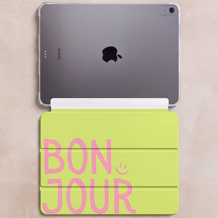 iPad hoes - Groen - Smiley - Bonjour - Roze — 6