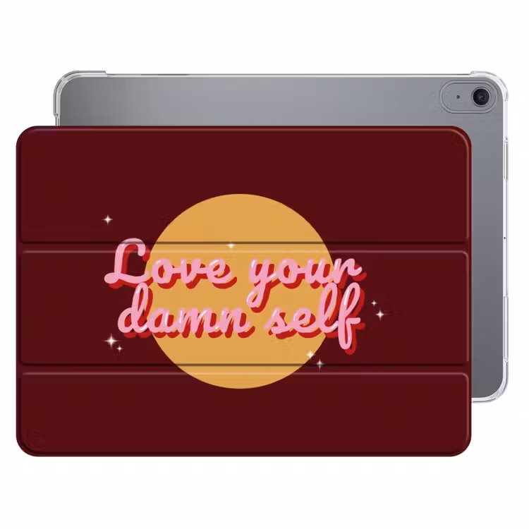 iPad hoes - love your damn self - Cirkel - Glitter - Rood — 1