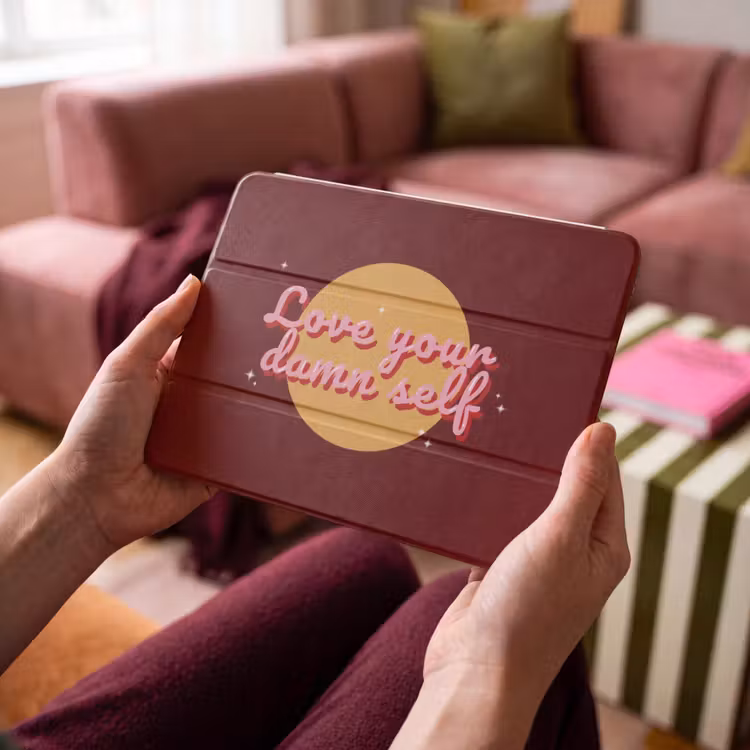 iPad hoes - love your damn self - Cirkel - Glitter - Rood — 4
