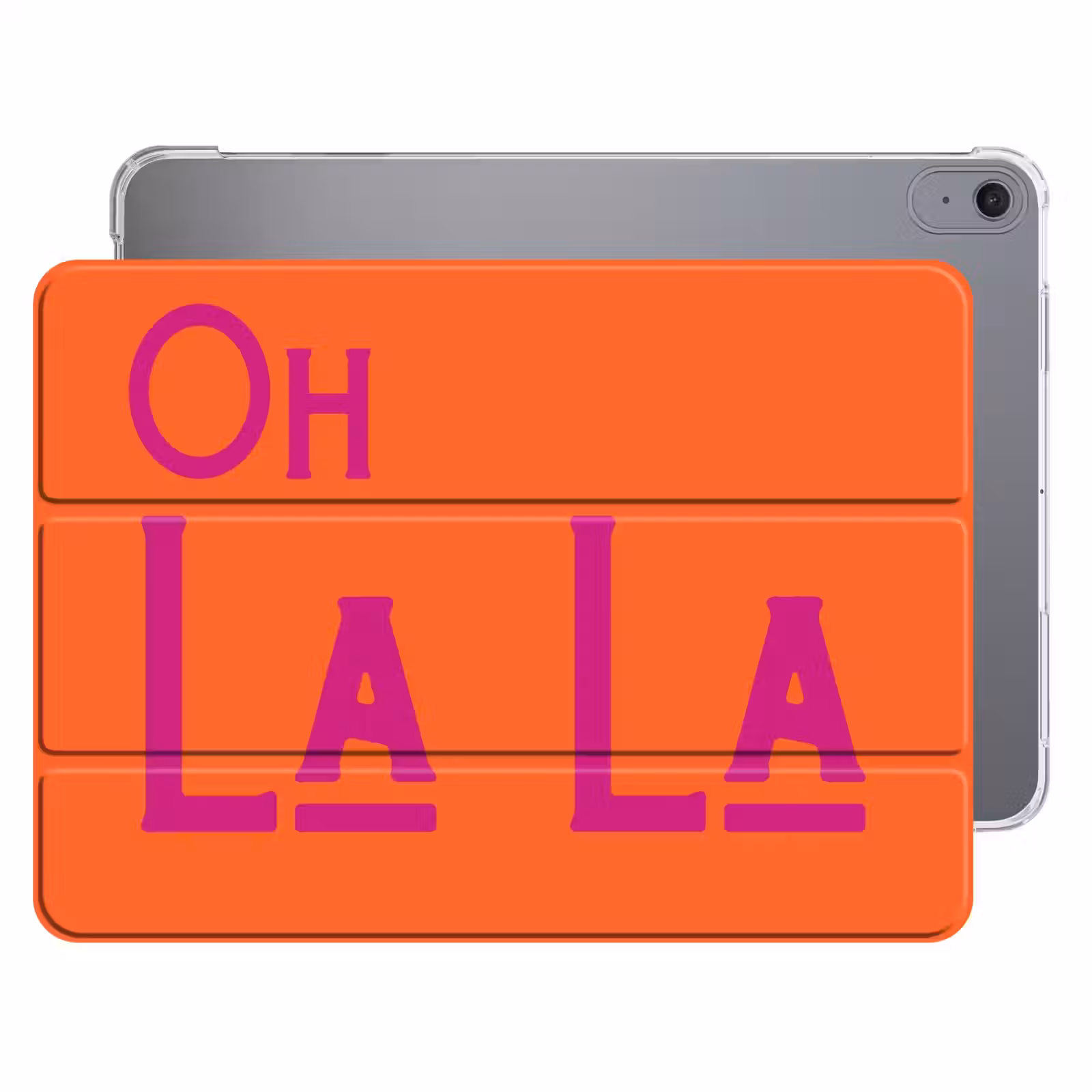 iPad hoes - Oh la la - Oranje - Roze - Scheeflettertype — 1