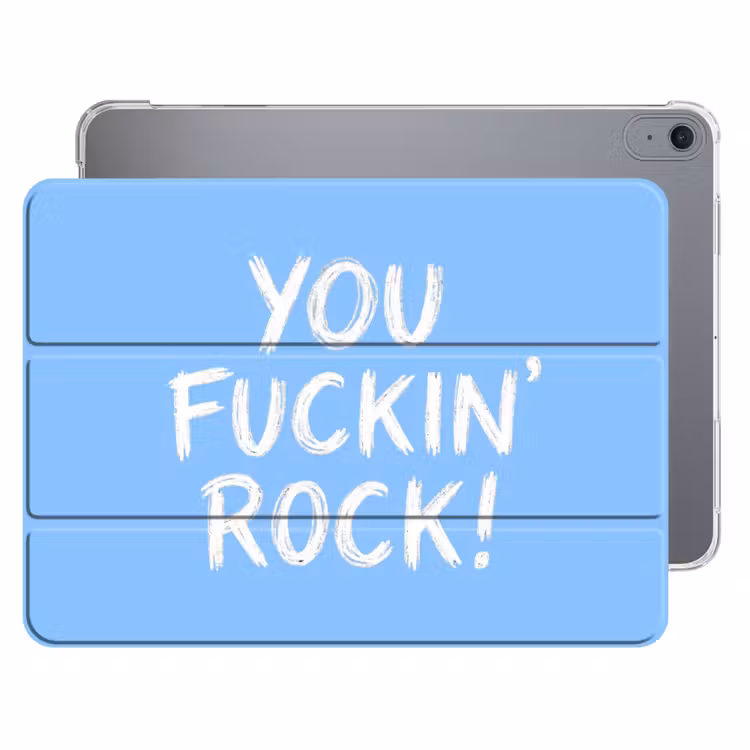 iPad hoes - Blauw - Wit - You fuckin rock — 1