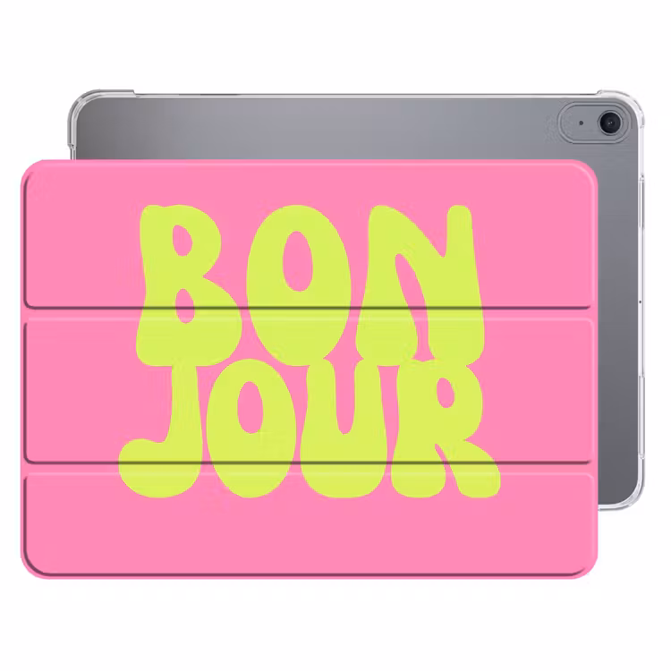 iPad hoes - Bonjour - Roze - Fel groen — 1