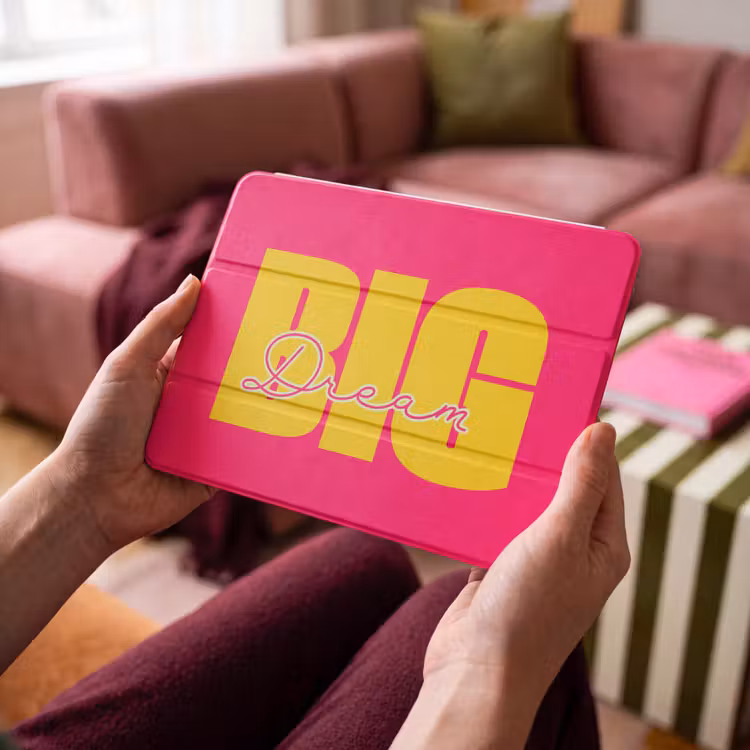 iPad hoes - Dream big - Roze - Geel - Minimalistisch — 4