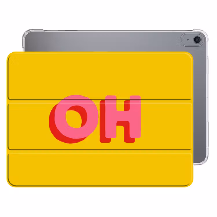 iPad hoes - Geel - Roze - Oh - 3D — 1