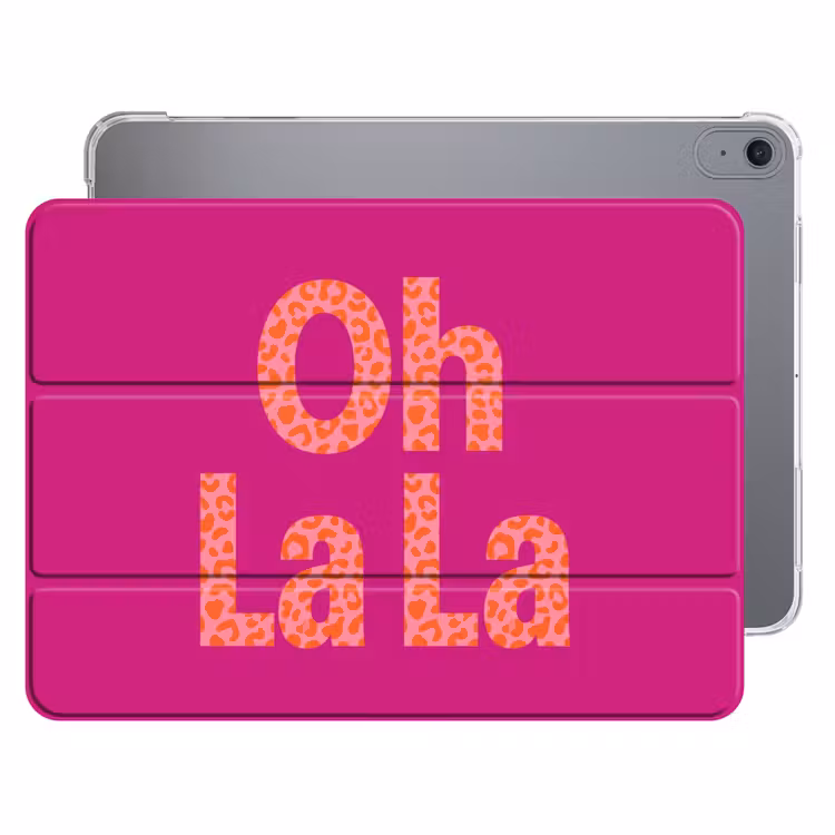 iPad hoes - Oh la la - Luipaardprint - Roze — 1