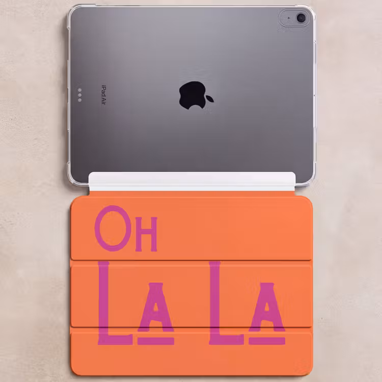 iPad hoes - Oh la la - Oranje - Roze - Scheeflettertype — 6