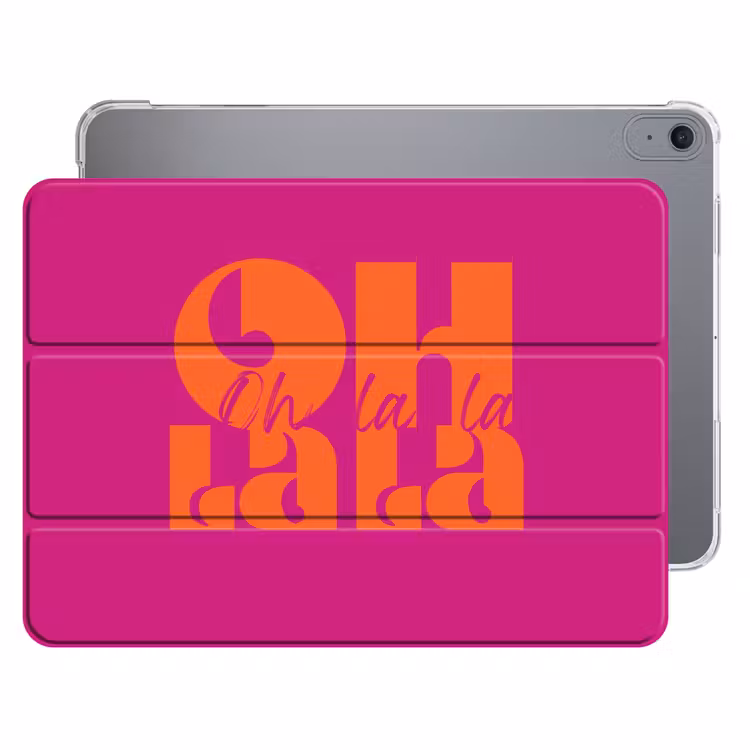 iPad hoes - Oh la la - Roze - Oranje - Gestapelde letters — 1