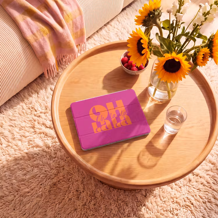 iPad hoes - Oh la la - Roze - Oranje - Gestapelde letters — 2