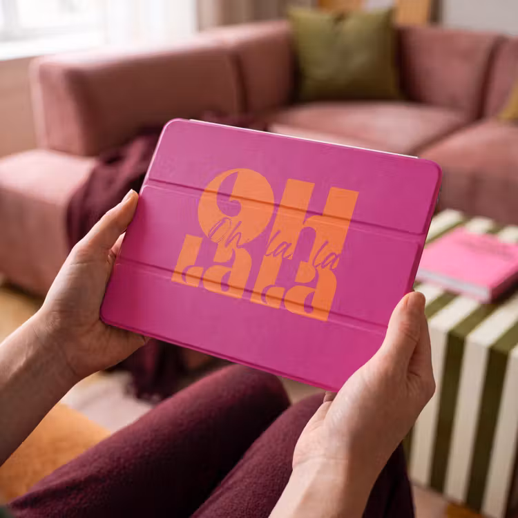 iPad hoes - Oh la la - Roze - Oranje - Gestapelde letters — 4