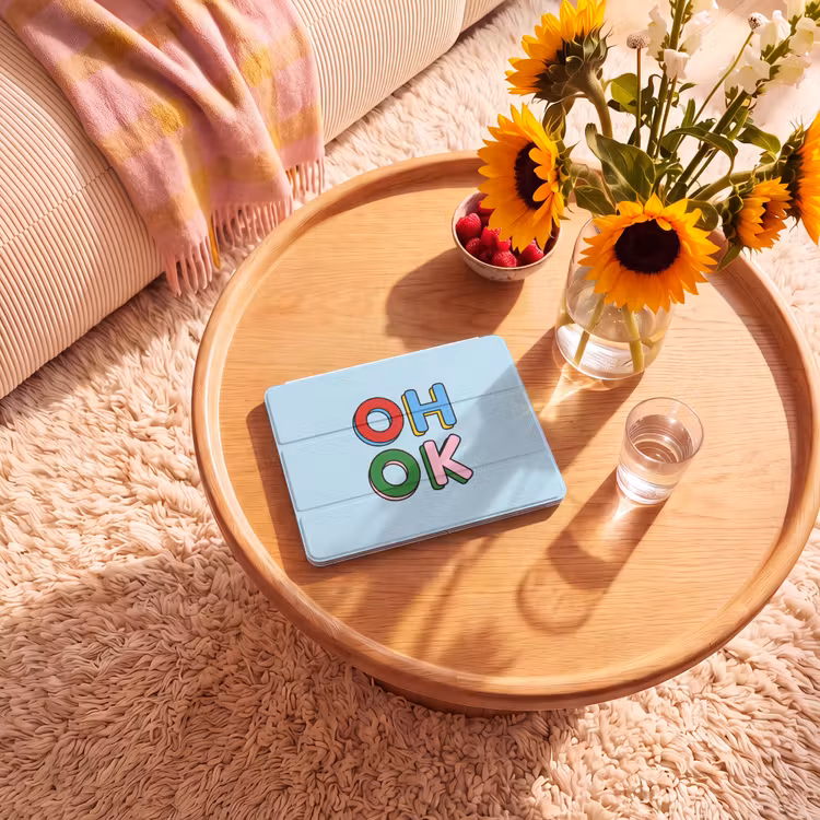 iPad hoes - Oh ok - Blauw - Kleurrijk — 2