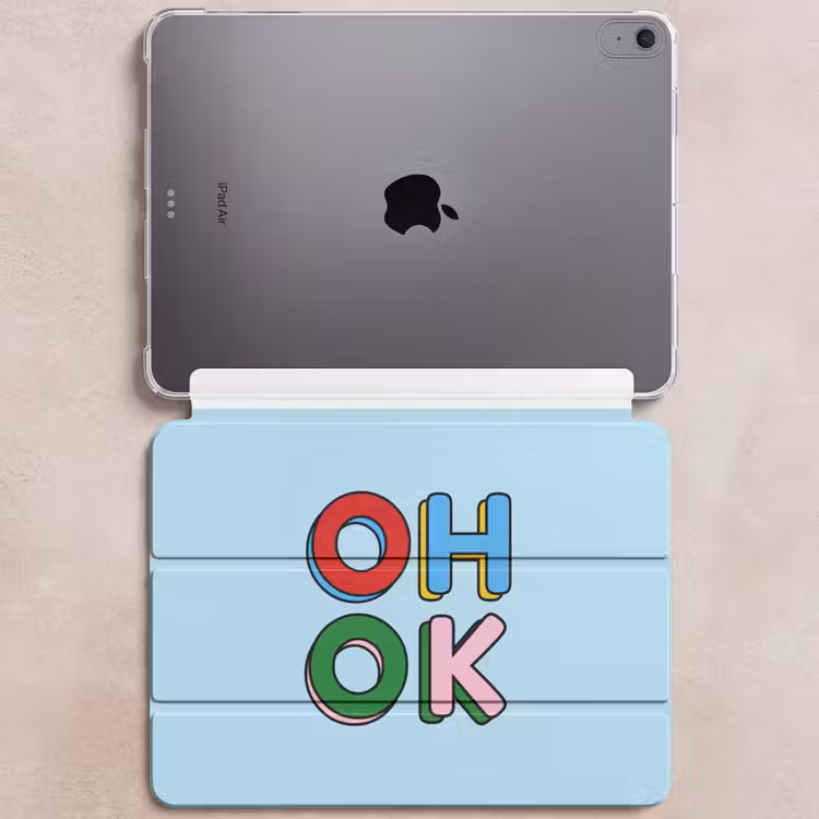 iPad hoes - Oh ok - Blauw - Kleurrijk — 6